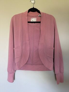 Triple Five Soul Dusty Rose Pink Open-Front Sweatshirt Cardigan